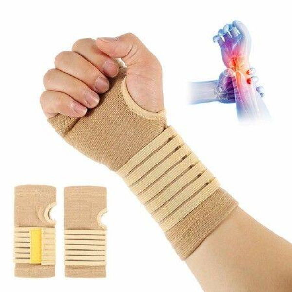 2PCS Wrist Support Brace Made From Innovative Breathable Elastic Blend Cushioned