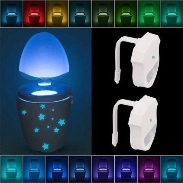 2PCS Ywxlight IP65 Smart Bathroom Toilet Nightlight Led Seat Sensor Lamp 16 Color