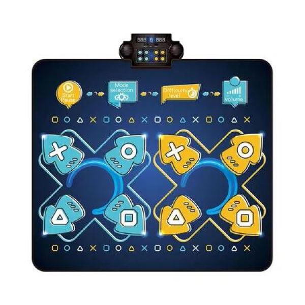2Player Dance Mat for kids, Electronic Double Dance Mixer Rhythm Step Play Mat, Dance pad Game Toys Music for Girls Boys Age 3 and Up