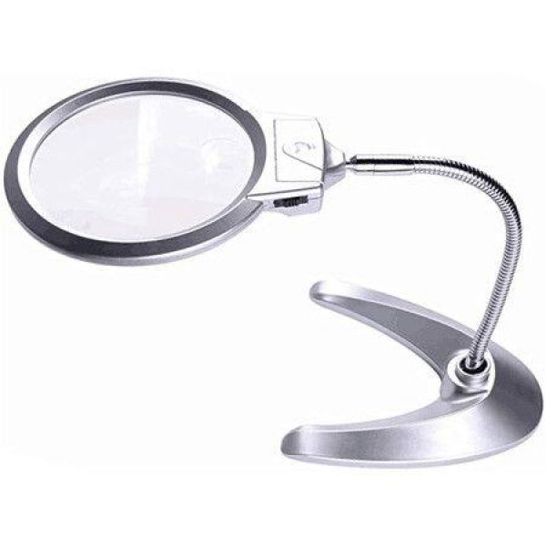 2X 5X LED Lighted Magnifier With Stand For Reading