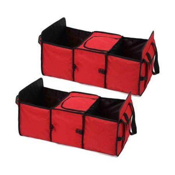 2X Car Portable Storage Box Waterproof Oxford Cloth Multifunction Organizer Red