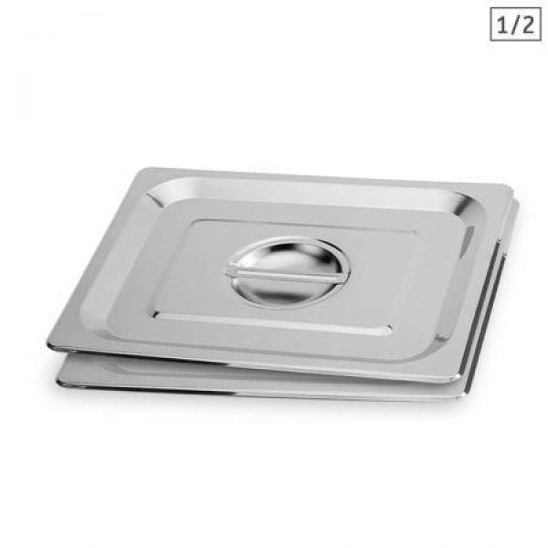 2x Gastronorm GN Pan Lid Full Size 1/2 Stainless Steel Tray Top Cover.