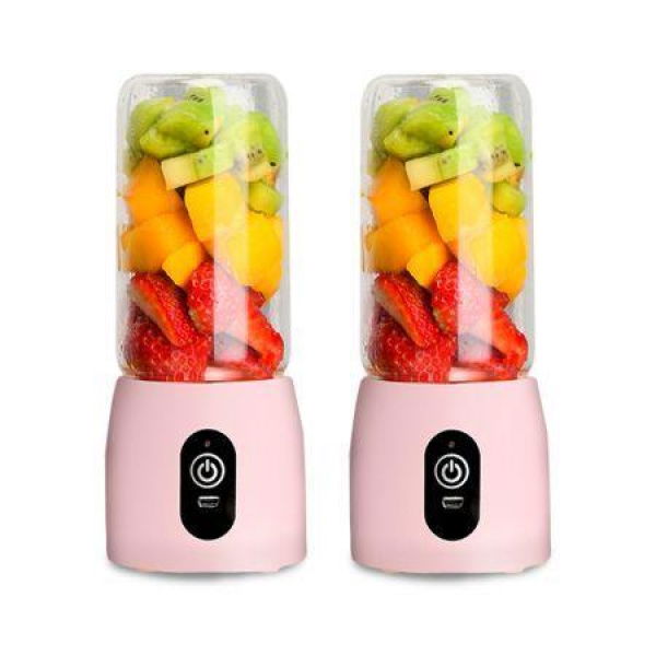 2X Portable Mini USB Rechargeable Handheld Juice Extractor Fruit Mixer Juicer Pink