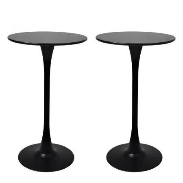 2x Round Bar Table Pub Tables Black