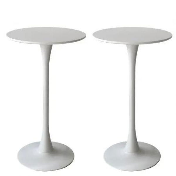 2x Round Bar Table Pub Tables White