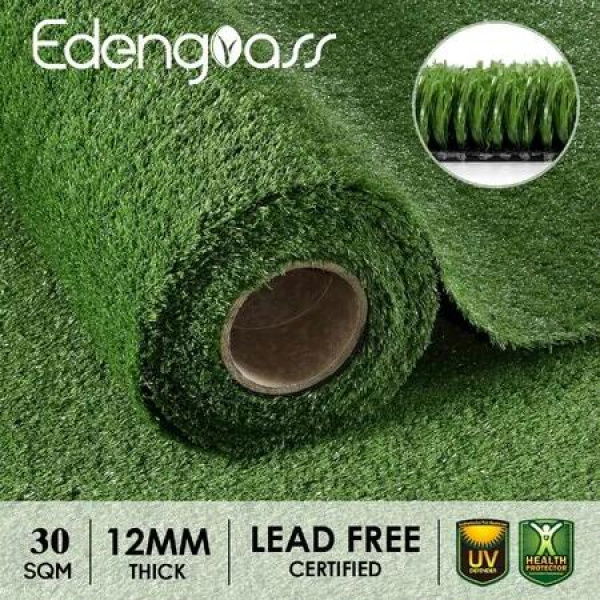 2x15m Artificial Grass Synthetic Turf Fake Imitation False Faux Green Lawn Roll 10mm Child Pet Friendly for Backyard Balcony Garden Patio