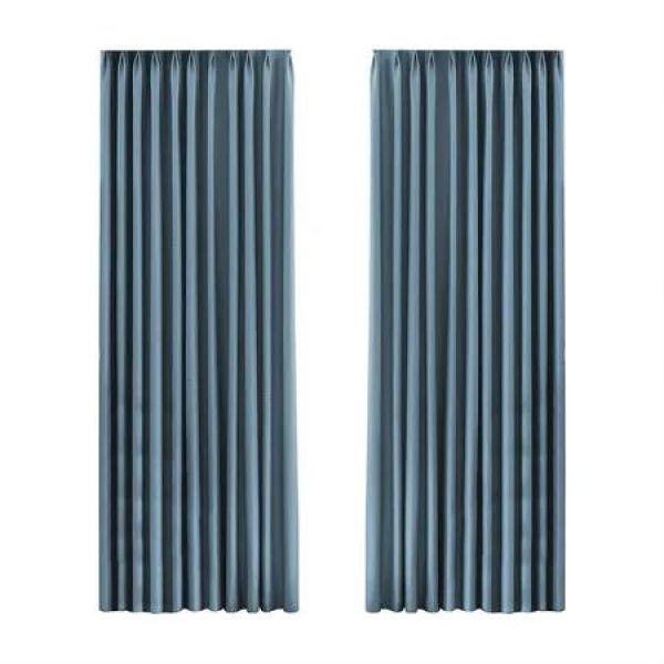 2XBlockout Curtains Chenille 132x250 Blue