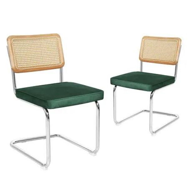 2xRattan Chair Dining Chairs Green