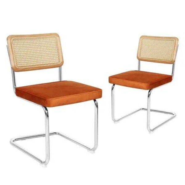 2xRattan Chair Dining Chairs Orange