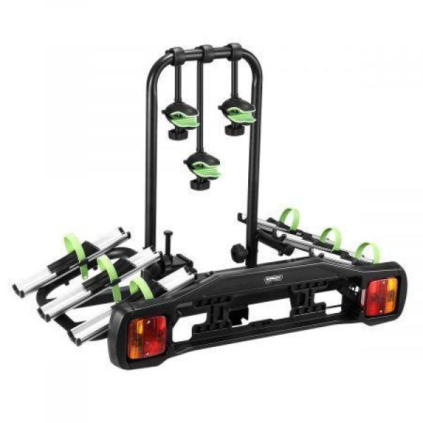 3-bike Rack Carrier For Car With Tail Light License Plate Frame Safety Tow Ball Mounting.