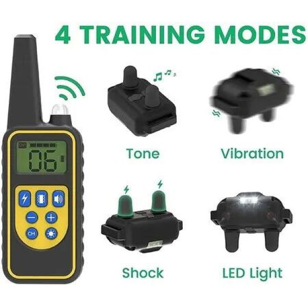 3-dog Anti Bark training Collars with 4 modes for Medium and Large Breed Dogs