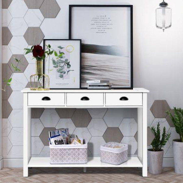 3-Drawer Console Table With 3 Drawers For Living Room