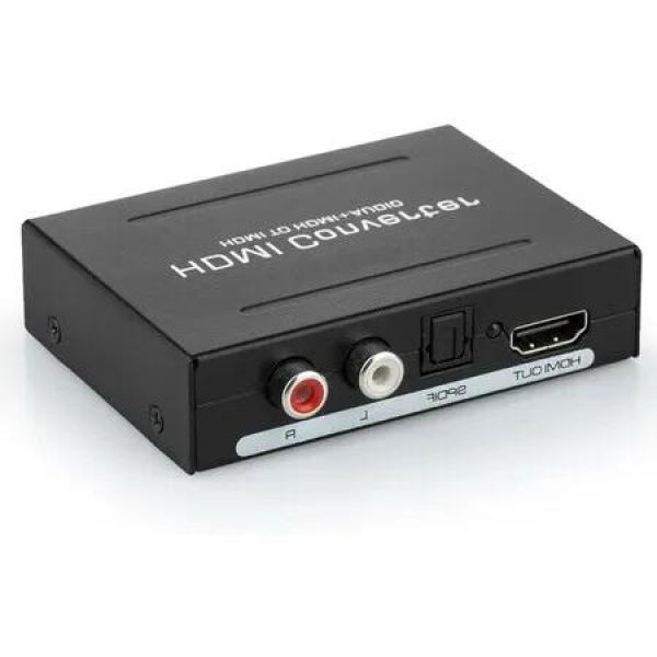 3-in-1 1080P HDMI Audio Extractor HDMI to HDMI + Optical Toslink(SPDIF) + RCA(L/R) Stereo Analog Outputs Video Audio Splitter Converter