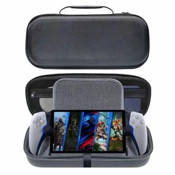3 in 1 Accessoris Set Compatible with Playstation Portal, EVA Carrying Case for PS5 Portal, Soft Silicone Protective Cover