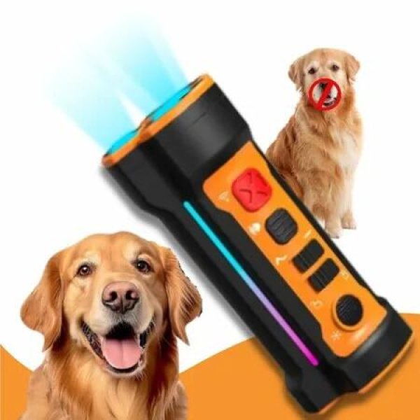 3 in 1 Anti Barking Device No More Barking Ultrasonic Rechargeable Pet Training Dog Training Aid No Electric Harm Repeller Flashlight LED Light