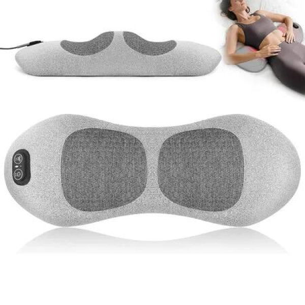 3 in 1 Electric Lumbar Support Pillow with Heat, Adjustable Smooth Spine Back Massager for Lower Back Pressure Relief for Bed and Chair