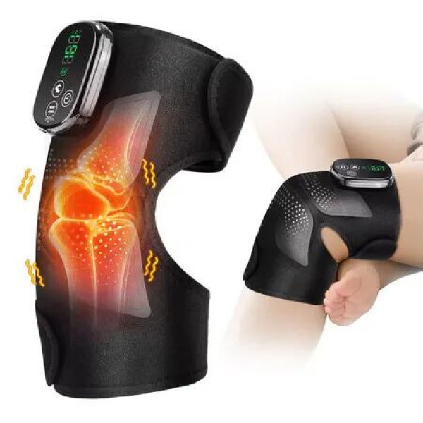 3-in-1 LED Red Light Knee Massager Heating Vibration Electric Knee Massager Heating Shoulder Elbow Joint Warm Wrap Hot Compress Knee Pad