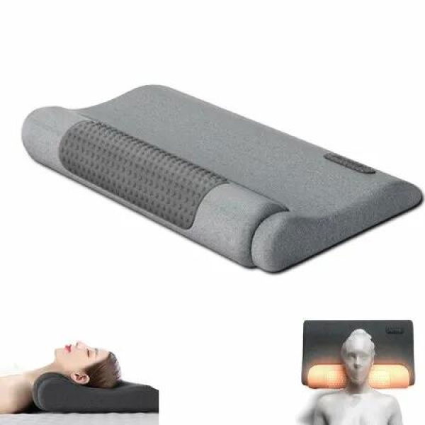 3-in-1 Neck Massager Pillow Neck and Shoulder Massager with Heat,Premium Ergonomic Pillow Adjustable Memory Foam Pillowslifting(Grey)