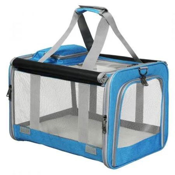3 in 1 Pet Soft Crate Dog Cat Carrier M Size Blue