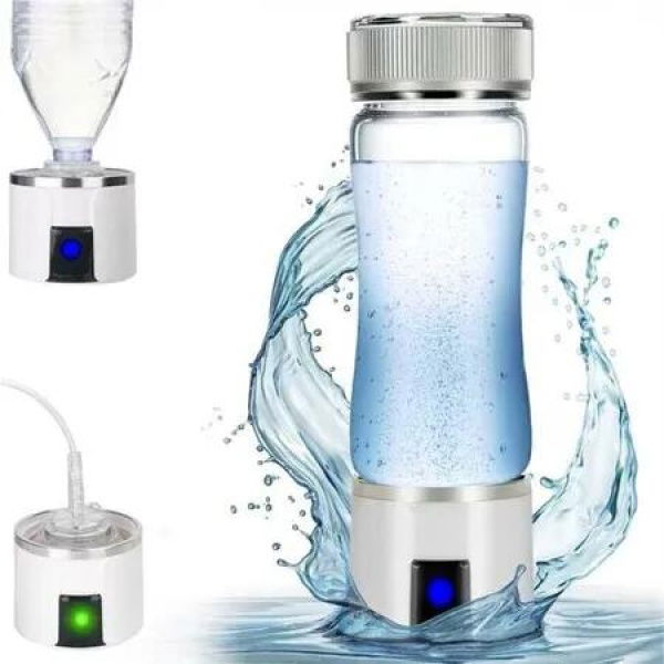 3-in-1 Portable Hydrogen Water Generator Bottle/Rechargeable Water Ionizer Machine for Home Office Travel,1500/3000PPB