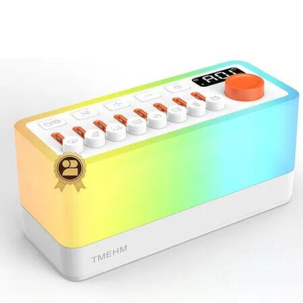 3 in 1 Sleep Sound Machine with 8 Mixable Nature Sounds, Portable Bluetooth Speaker and 12 Color Night Light for Kids, and Men Women