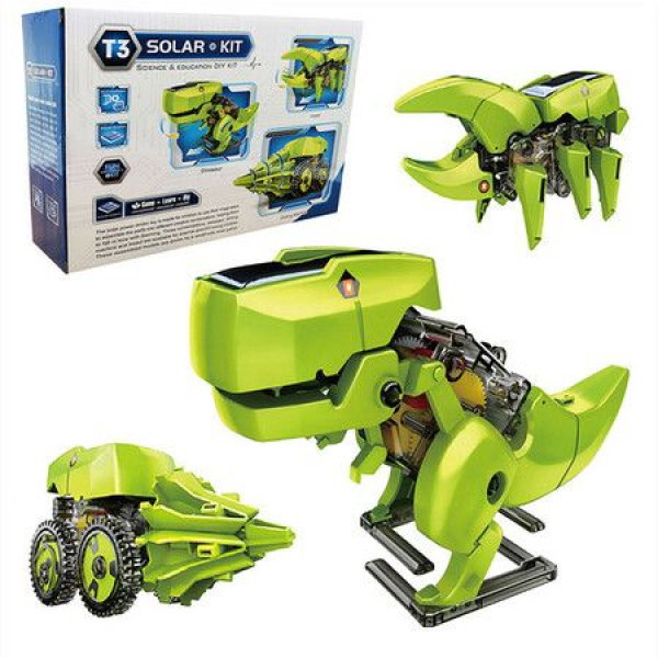 3-in-1 Solar Assembly Dinosaur Puzzle DIY Assembled Toys Intelligent STEM Robot Toys For Boys 8+