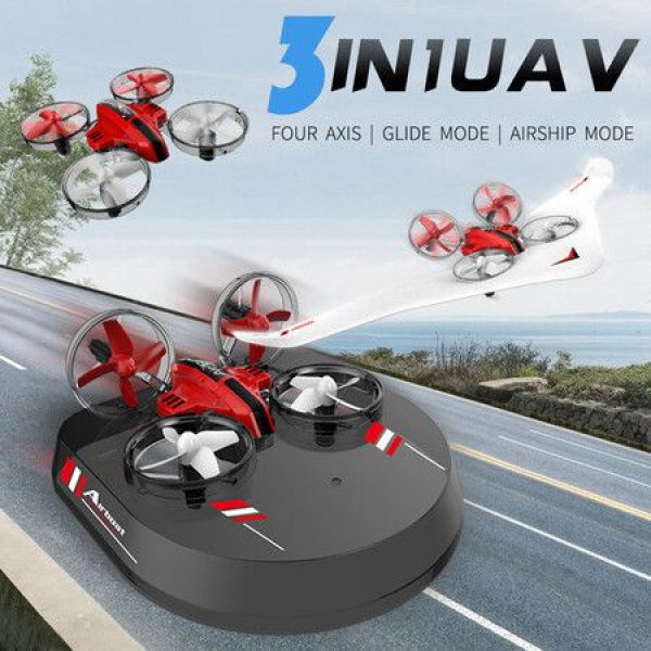 3-in-1 UAV Mini Drone Vehicle Boat 3-in-1 RC Quadcopter With Headless Mode 2.4GHz Remote Control One Key Return 360° 3D Back