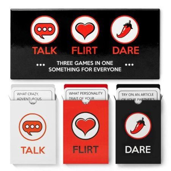 3-in-1:Talk,Flirt,Dare.Romantic Game for Couples,Perfect Valentineâ€™s Day Gift,Date Night Ideas,Newlywed,Reignite Relationship with Your Partner.