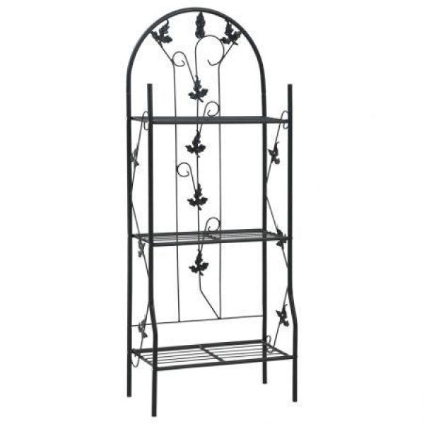 3-Layer Plant Rack Black 52x28x128 Cm Iron