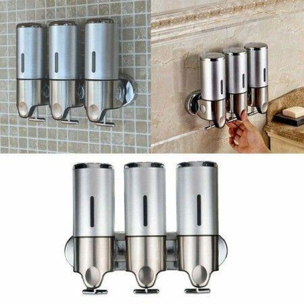 3 Pack 450ml Wall Mounted Bathroom Shower Pump Dispenser And Organizer For Shampoo Soap Suitable For Bathroom Kitchen