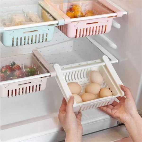 3 Packs Fridge Drawer Organizer Pull Out Bins