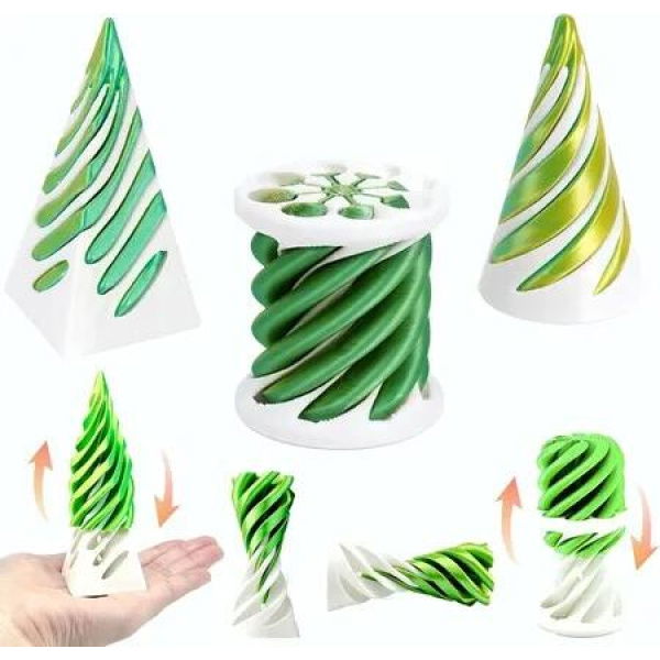 3 Packs Impossible Cone,Spiral Cone Fidget Toy Impossible Pyramid Passthrough Toy,3D Printed Spiral Cone Fidget Toy,Desktop Deco Souvenir Gift