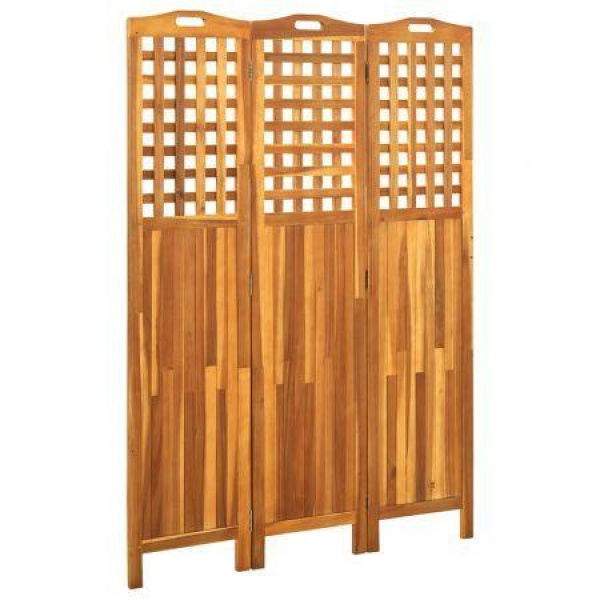 3-Panel Room Divider 121x2x170 Cm Solid Acacia Wood