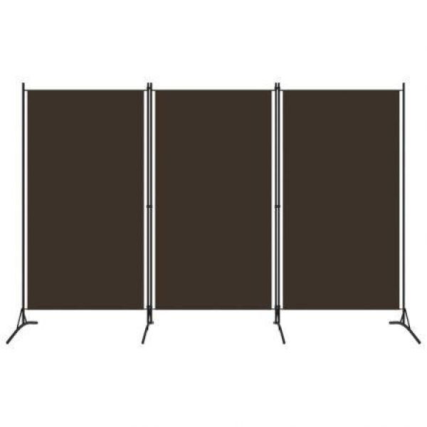 3-Panel Room Divider Brown 260x180 Cm