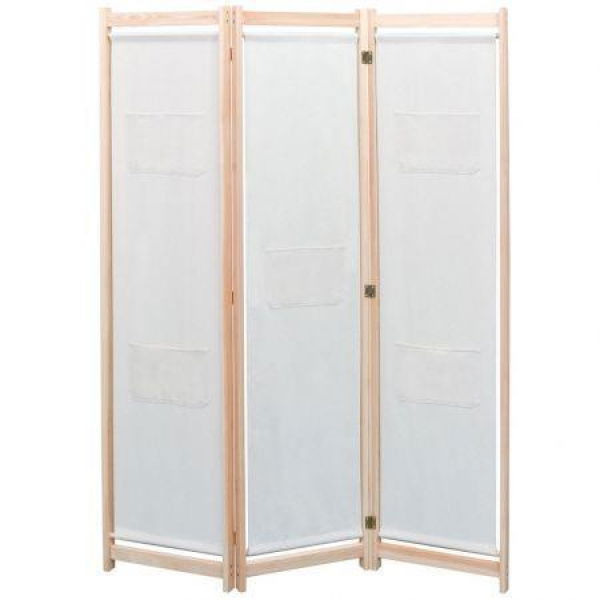 3-Panel Room Divider Solid Pine Wood 120x170 Cm