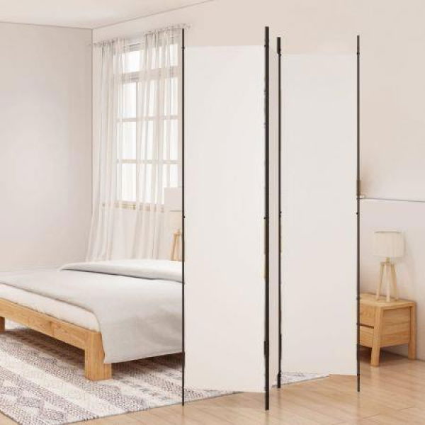 3-Panel Room Divider White 150x220 Cm Fabric