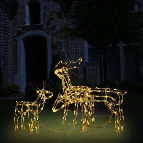 3 Piece Christmas Light Display Reindeers 229 LEDs