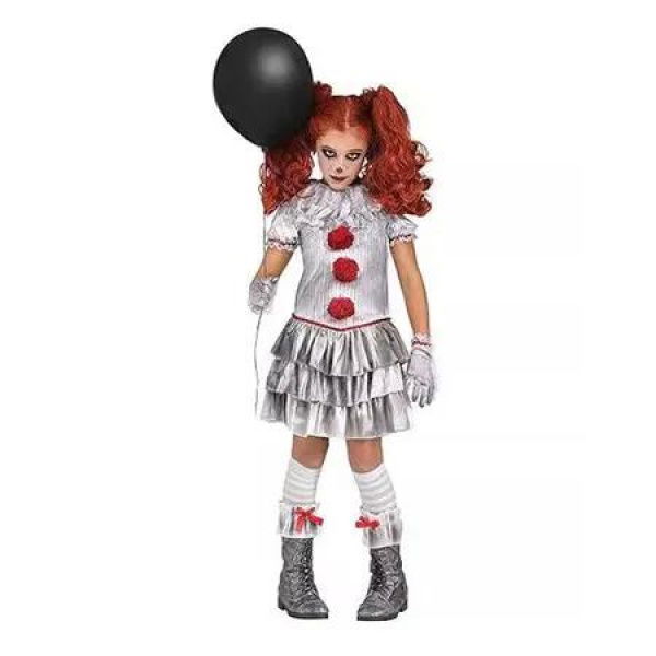 3 Piece IT Dressup Set IT Cosplay Costume Suitable For 140cm Girls Ideal For Halloween Cosplay And Festive Events
