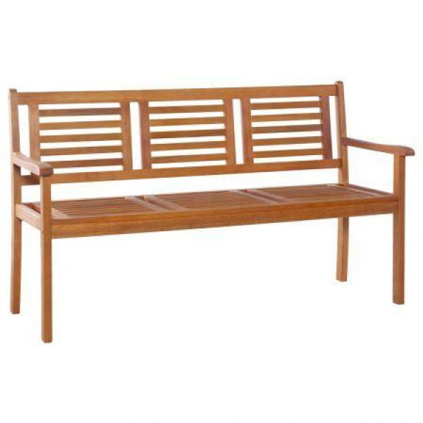 3-Seater Garden Bench 150 Cm Solid Eucalyptus Wood