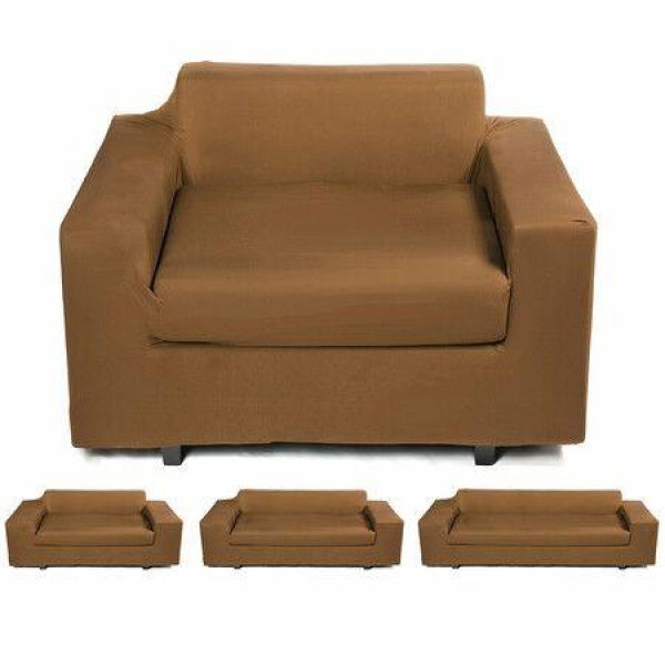 3 Seaters Elastic Sofa Cover Universal Chair Seat Protector Couch Case Stretch Slipcover Home Office Furniture Decorations Light Brown