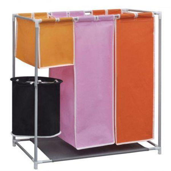 3-Section Laundry Sorter Hamper With A Washing Bin