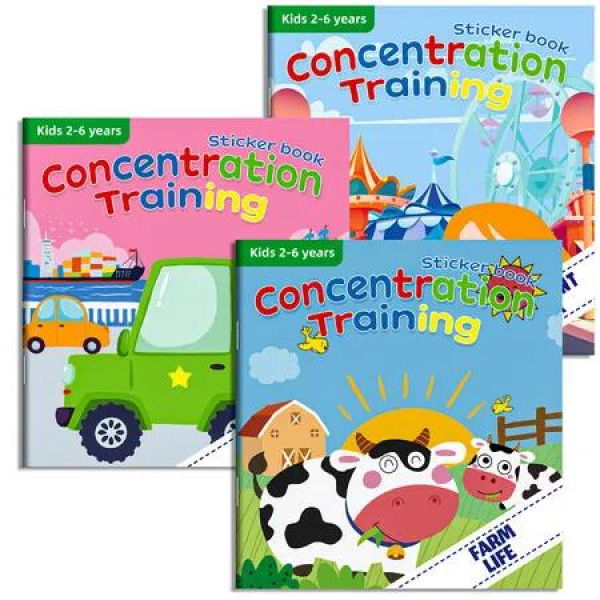 3 sets Reusable Sticker Books Activity Educational Interactive Fun Learning Quiet Travel Pre-school Cognitive Skills Development Sensory Kids Boys Girls