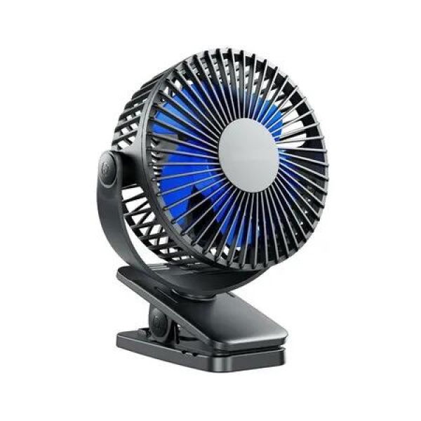 3 Speed Portable Clip-On USB Rotation Cooling Fan - Quiet, Rechargeable, & Versatile for Home, Office, Travel & More (Black)