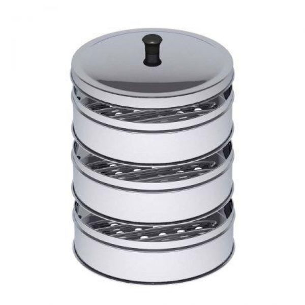 3 Tier 25cm Stainless Steel Steamers With Lid Work Inside Of Basket Pot Steamers