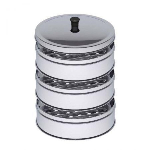 3 Tier 28cm Stainless Steel Steamers With Lid Work Inside Of Basket Pot Steamers