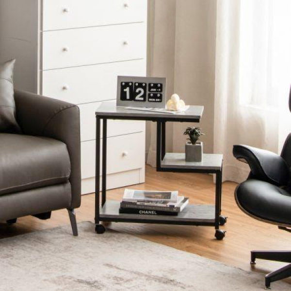 3-Tier Accent Table With Universal Casters