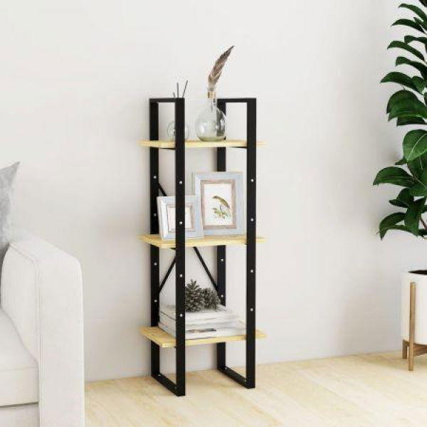 3-Tier Book Cabinet 40x30x105 Cm Solid Pinewood