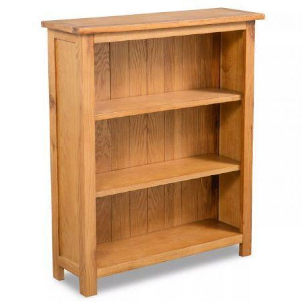 3-Tier Bookcase 70x225x82 Cm Solid Oak Wood