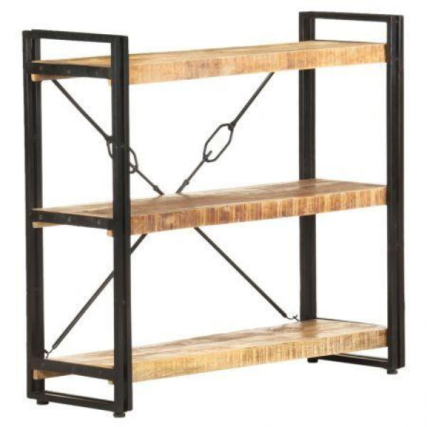 3-Tier Bookcase 90x30x80 Cm Solid Mango Wood