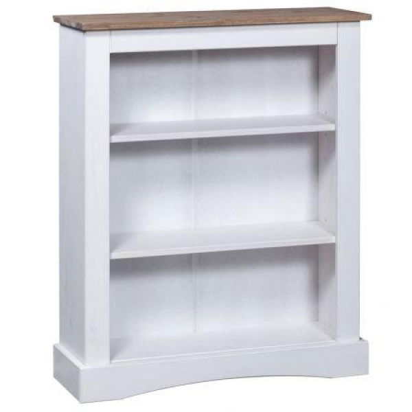 3-Tier Bookcase Mexican Pine Corona Range White 81x29x100 Cm